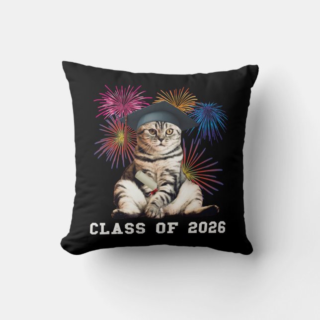 Class Of 2026 Cat Lover Kissen (Vorderseite)