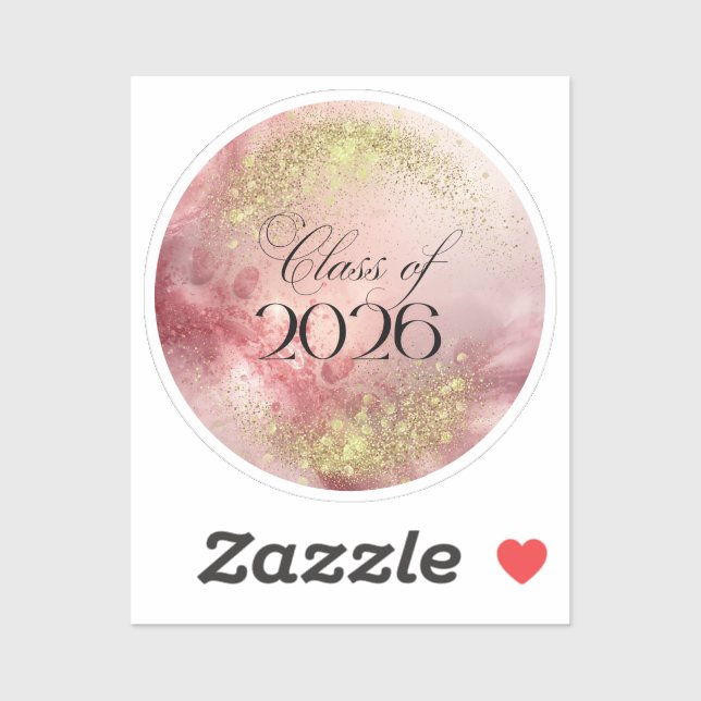 Class of 2026 - Custom Cut Vinyl Sticker (Pink) (Blatt)