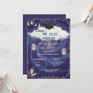 Class of 2026 Die Cut Graduation Invitation Custom Einladung