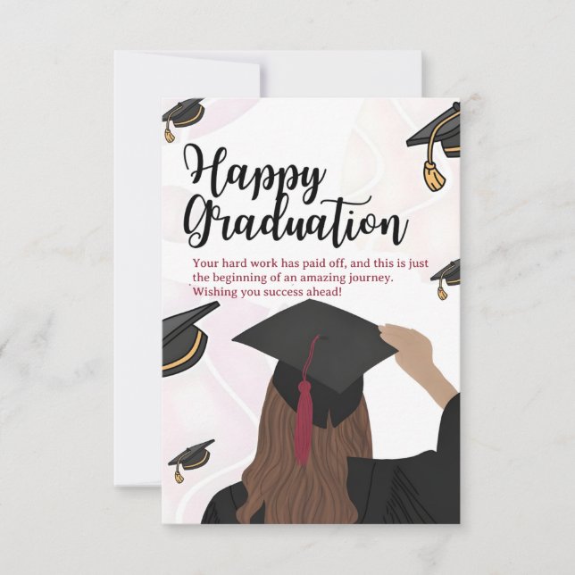 Class of 2026 Female Graduate Congratulations Card Einladung (Vorderseite)
