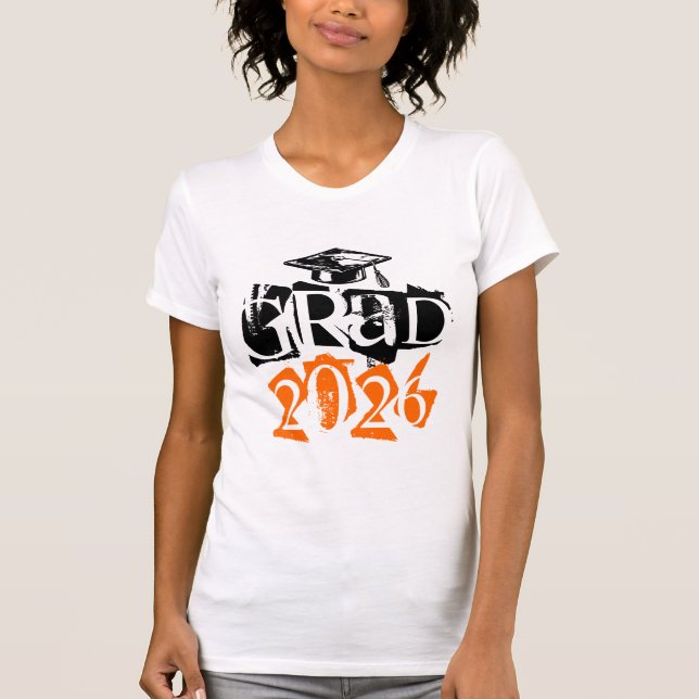 Class of 2026 grad grunge text graduation T-Shirt (Vorderseite)
