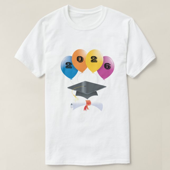 Class of 2026 Graduation Balloons Graduate Diploma T-Shirt (Design vorne)