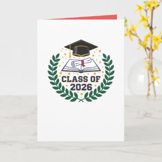 Class of 2026 Graduation Cap Folded Blank Card Karte