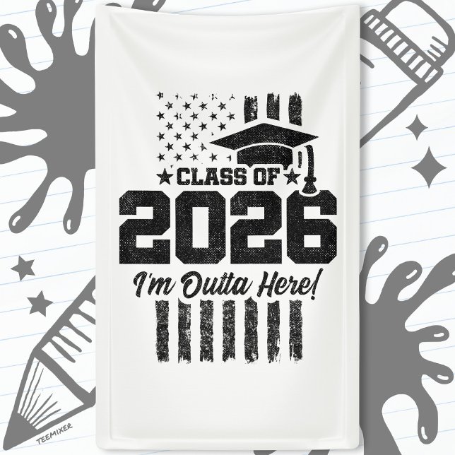 Class of 2026 Graduation Distressed Flag Design Banner (Von Creator hochgeladen)