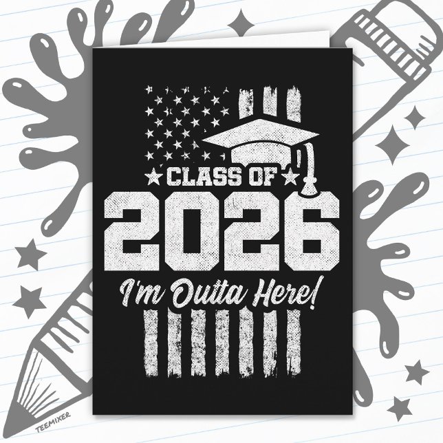 Class of 2026 Graduation Distressed Flag Design Karte (Von Creator hochgeladen)