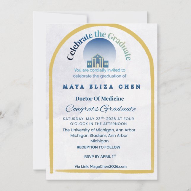 Class of 2026 Graduation Party Invitation | Purple Einladung (Vorderseite)