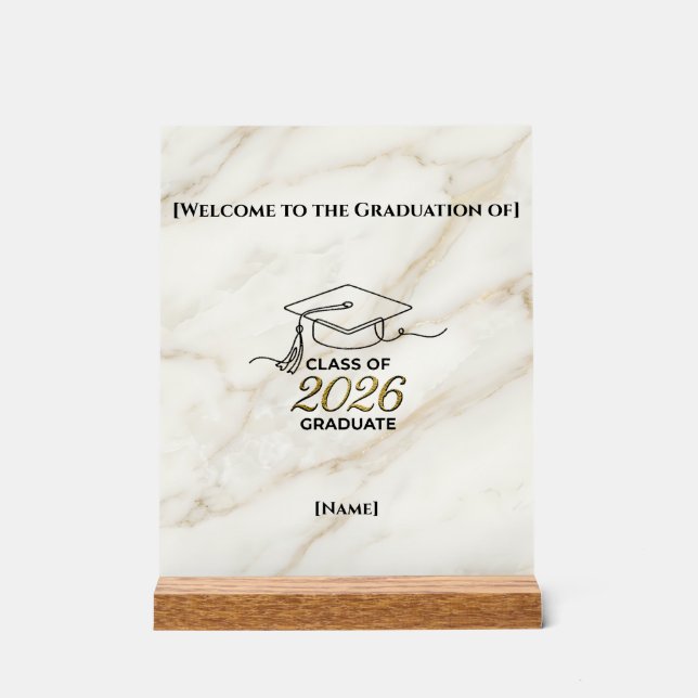 Class of 2026 Graduation / Señal de Mesa  Acrylschild (Vorderseite)