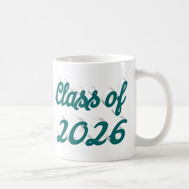 Class of 2026 green script  graduation  kaffeetasse (Rechts)