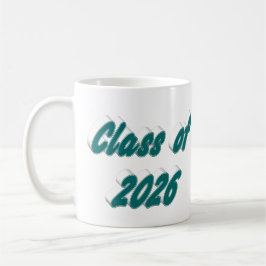 Class of 2026 green typography graduation kaffeetasse