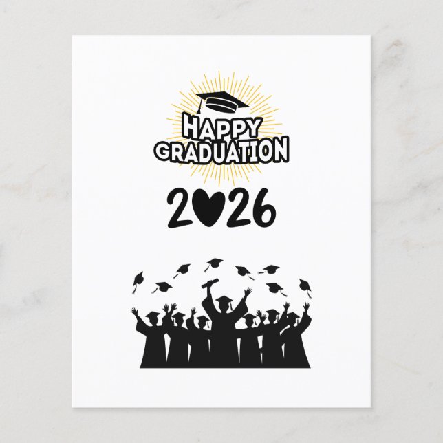 Class of 2026 Happy Graduation - Minimalist  Flyer (Vorne)