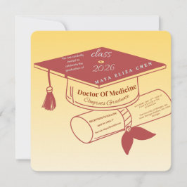Class of 2026 Medical Graduation Invitation Custom Einladung