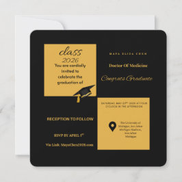Class of 2026 Medical School Invite | Elegant Sq Einladung