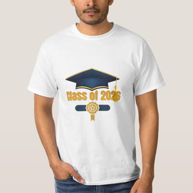 Class of 2026 – Modern Graduation Typography T-Shirt (Vorderseite)
