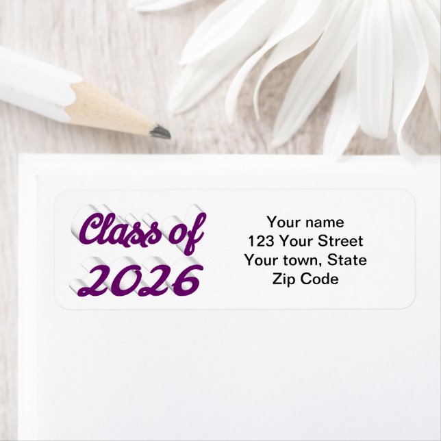 Class of 2026 purple script graduation (Insitu)