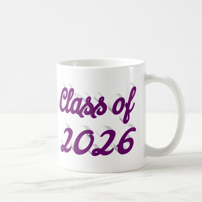 Class of 2026 purple script graduation  kaffeetasse (Rechts)