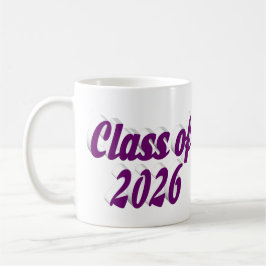 Class of 2026 purple text graduation kaffeetasse