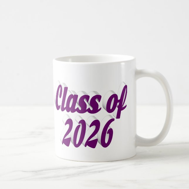Class of 2026 purple text graduation kaffeetasse (Rechts)