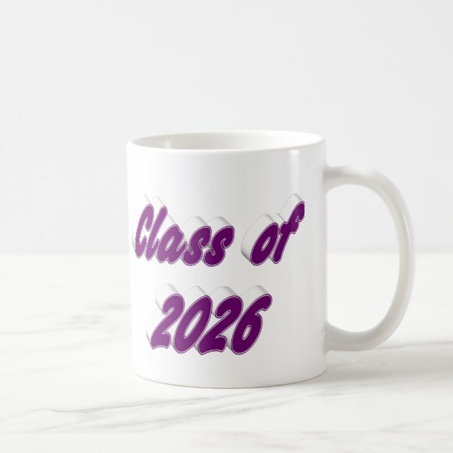 Class of 2026 purple typography graduation kaffeetasse (Rechts)