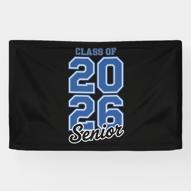 Class Of 2026 Senior Blue Graduation Graduate Banner (Horizontal)