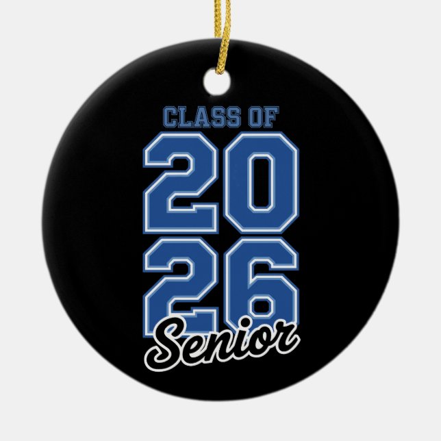 Class Of 2026 Senior Blue Graduation Graduate Keramik Ornament (Vorne)