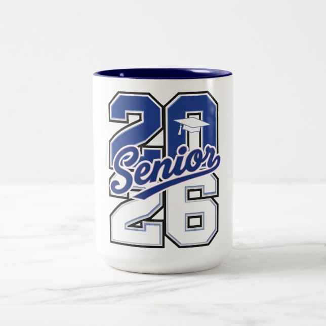 Class of 2026 Senior Pride Typography  Zweifarbige Tasse (Mittel)