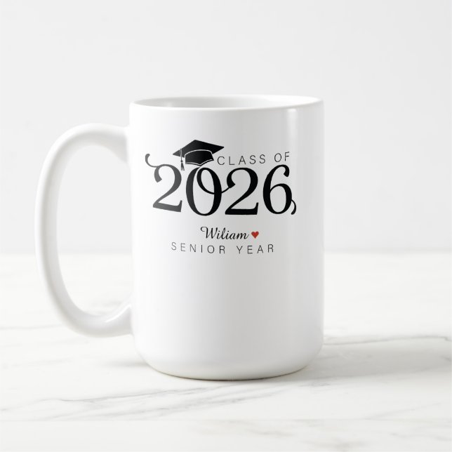 Class of 2026 Senior Year Graduation Custom Name  Kaffeetasse (Links)