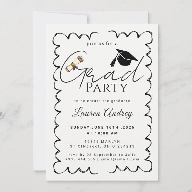 Class of 2027 Graduation Party Invite Einladung (Vorderseite)