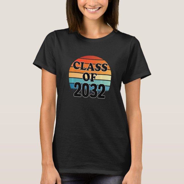 Class Of 2032 Senior Graduate Retro Graduation   T-Shirt (Vorderseite)