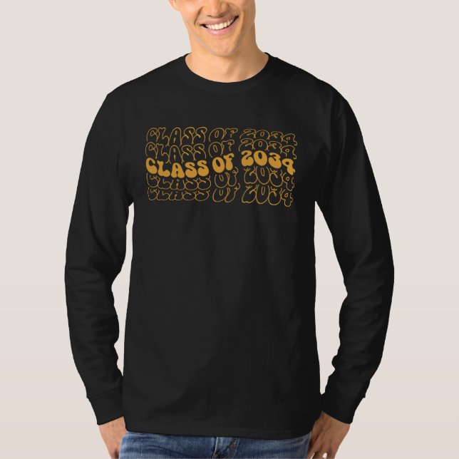 Class Of 2034 Preschool Kindergarten Graduate Retr T-Shirt (Vorderseite)