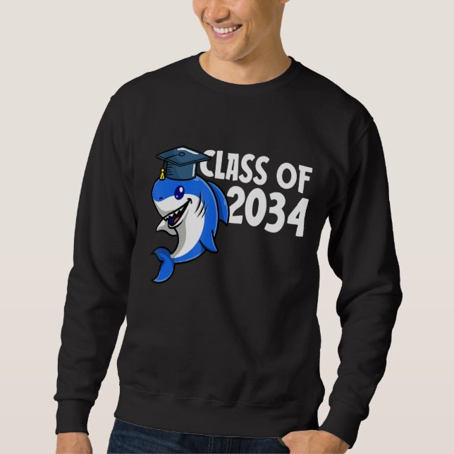 Class Of 2034 Shark Graduate Pre K Kindergarten Pr Sweatshirt (Vorderseite)