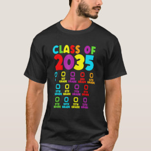 Class Of 2035 Grow With Me Checklist Kindergarten T-Shirt