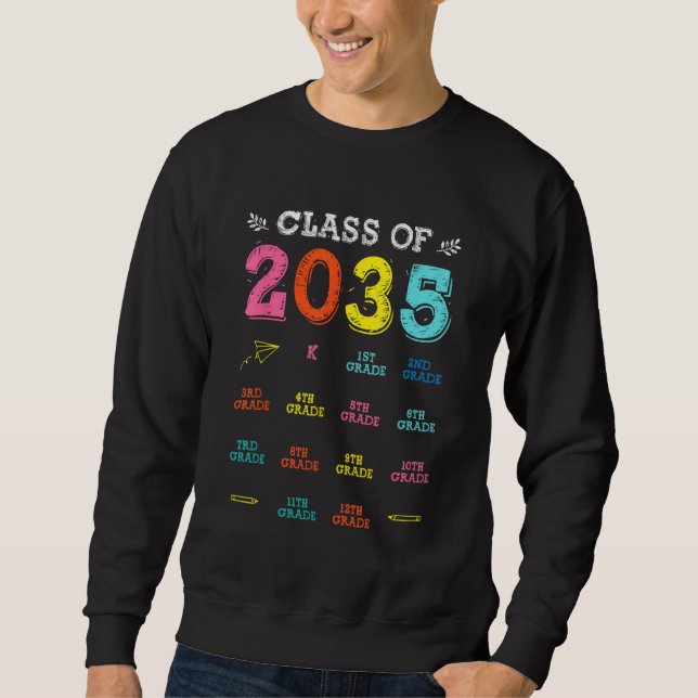 Class Of 2035 Grow With Me First Day Of School Che Sweatshirt (Vorderseite)