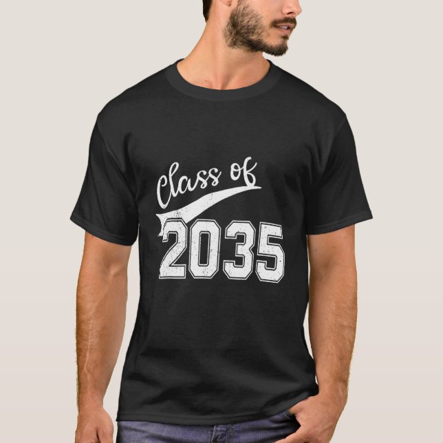 Class Of 2035 Grow With Me Graduation First Day Of T-Shirt (Vorderseite)