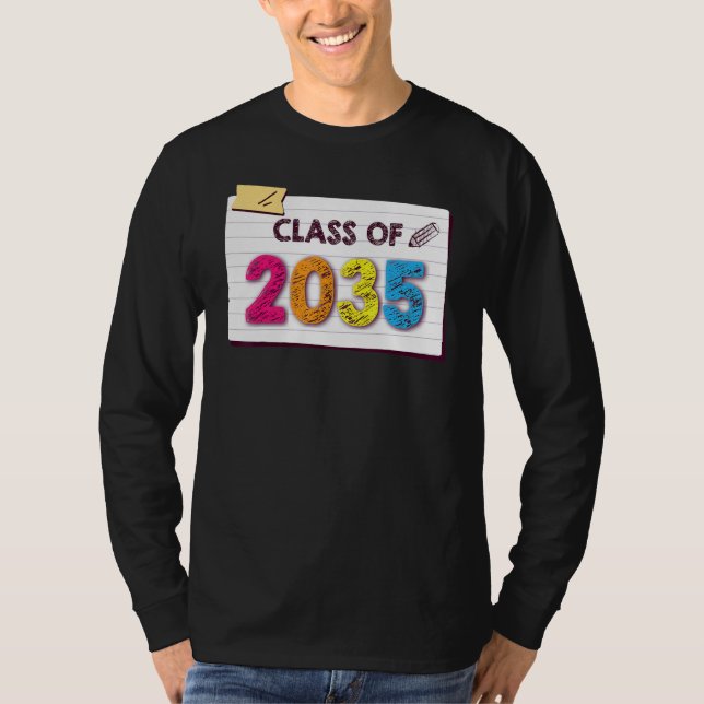 Class Of 2035 Grow With Me Graduation First Day Of T-Shirt (Vorderseite)