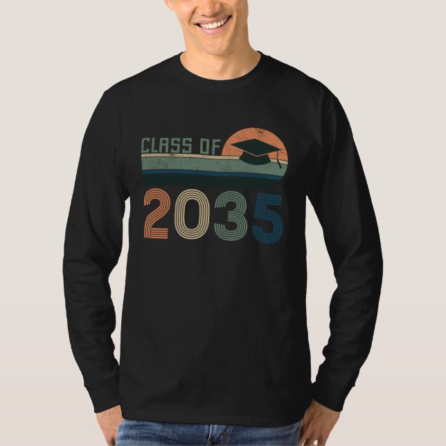 Class Of 2035 Kids Support Kindergarten To Graduat T-Shirt (Vorderseite)