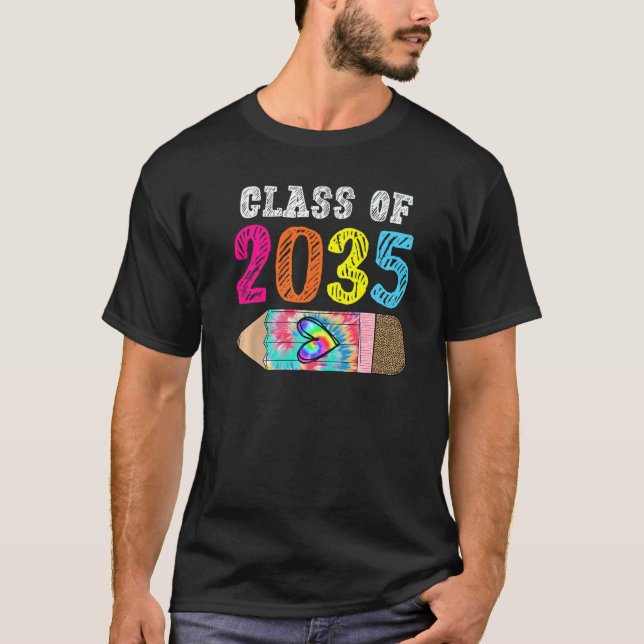 Class Of 2035 Leopard Pre k Grow with Me Graduatio T-Shirt (Vorderseite)