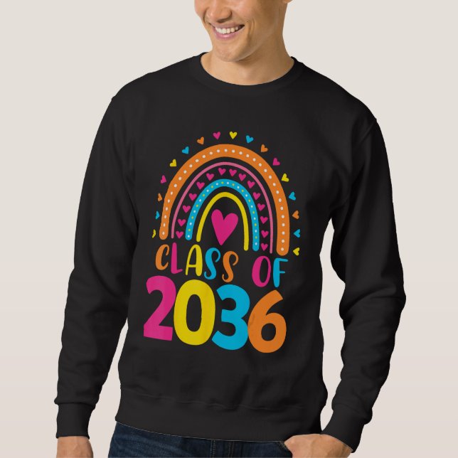 Class of 2036 First Day School Kindergarten Rainbo Sweatshirt (Vorderseite)