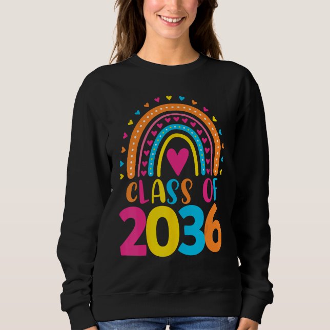 Class of 2036 First Day School Kindergarten Rainbo Sweatshirt (Vorderseite)