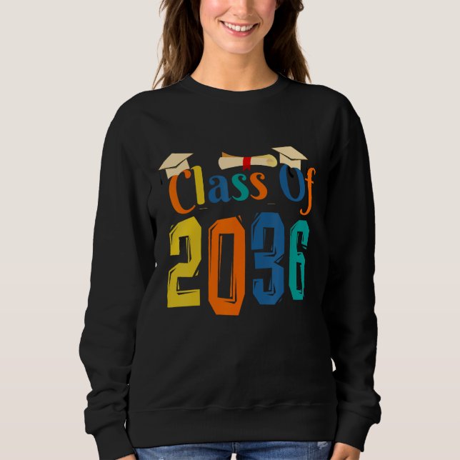 Class of 2036 Grow With Me First Day of School Gra Sweatshirt (Vorderseite)