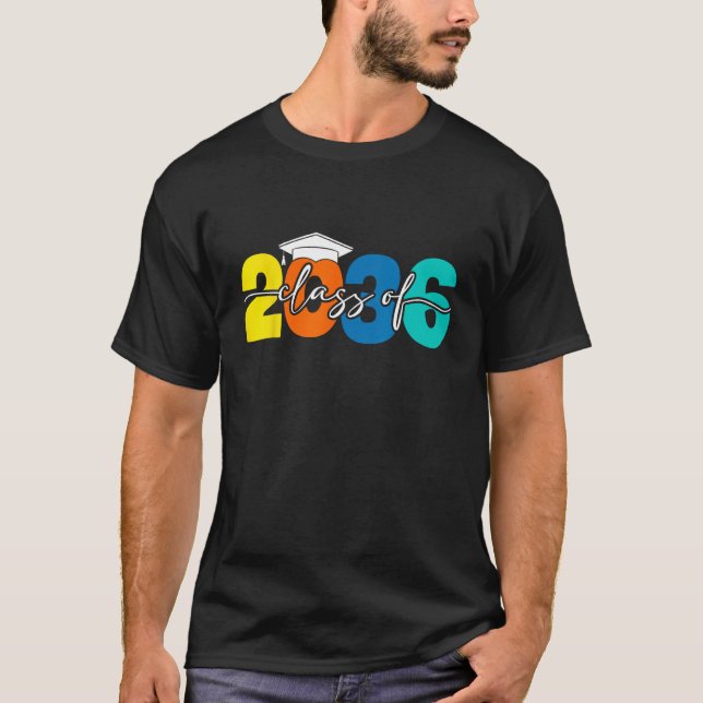 Class of 2036 Grow with Me First Day of School Gra T-Shirt (Vorderseite)