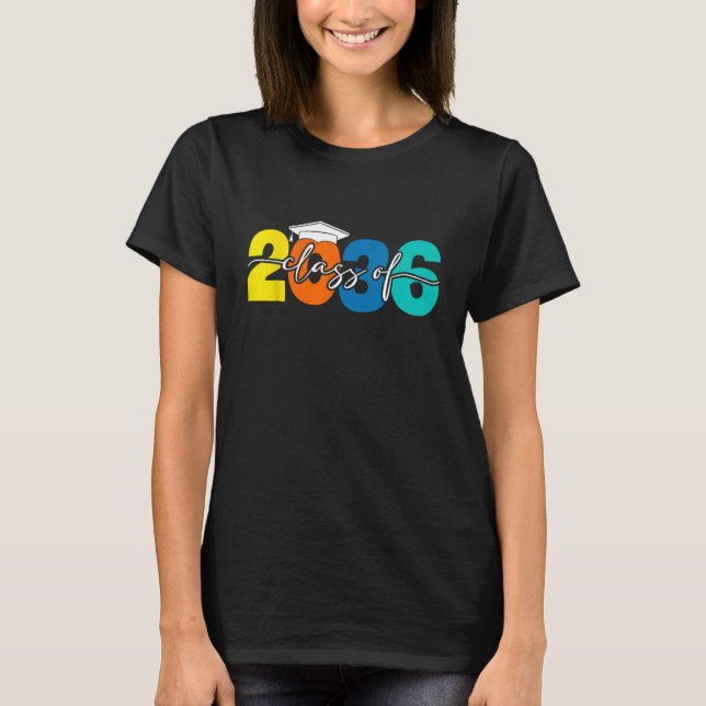 Class of 2036 Grow with Me First Day of School Gra T-Shirt (Vorderseite)
