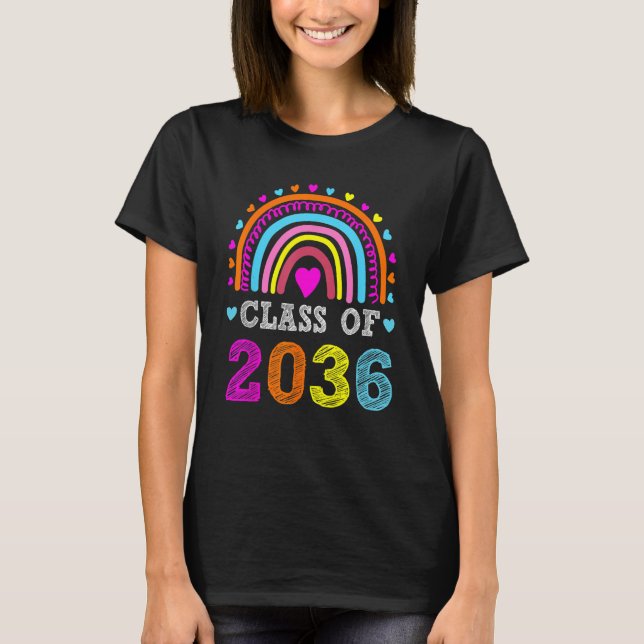 Class Of 2036 Grow With Me Graduation First Day Of T-Shirt (Vorderseite)