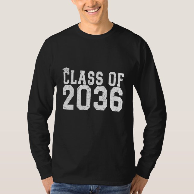 Class Of 2036 Grow With Me Graduation First Day Of T-Shirt (Vorderseite)