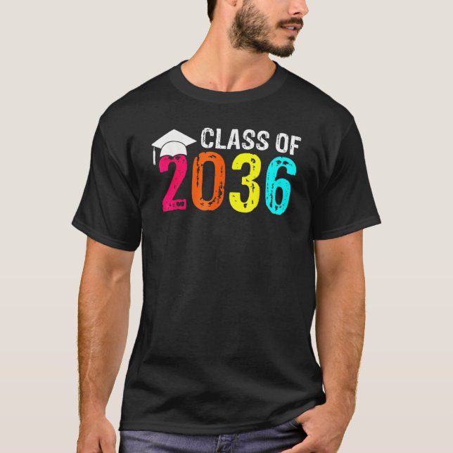 Class Of 2036 Grow With Me Kindergarten Pre K Grad T-Shirt (Vorderseite)