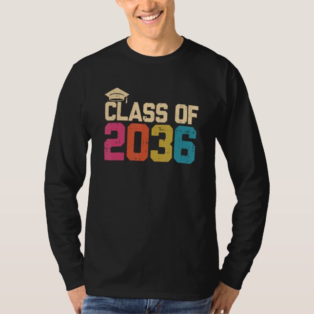 Class Of 2036 Kindergarten Graduate Kinder Graduat T-Shirt (Vorderseite)