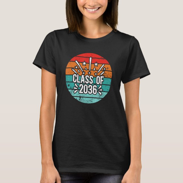 Class Of 2036 kindergarten to graduation Sunset Re T-Shirt (Vorderseite)