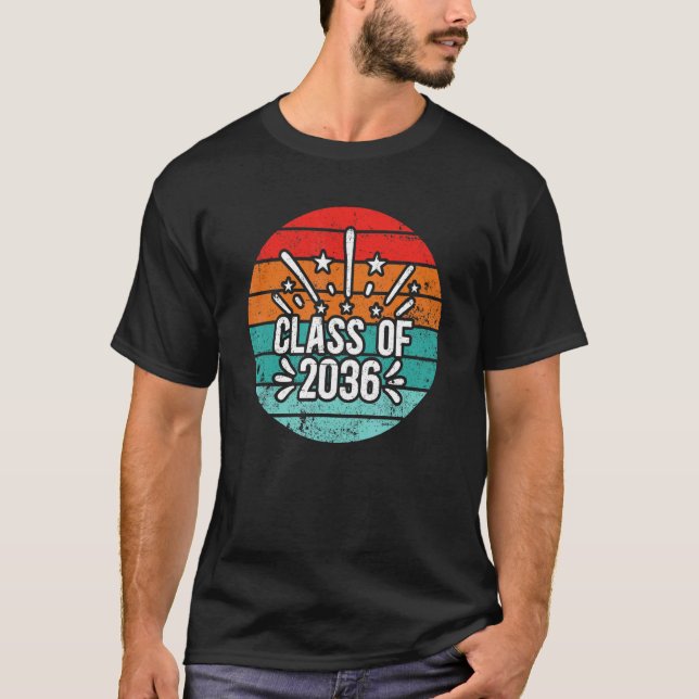 Class Of 2036 kindergarten to graduation Sunset Re T-Shirt (Vorderseite)