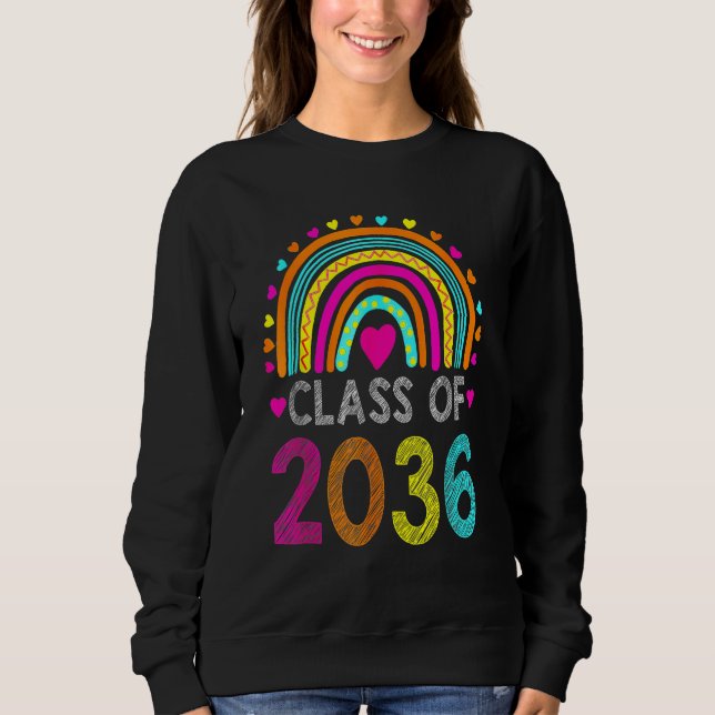 Class Of 2036 Rainbow Pre K Kindergarten Graduatio Sweatshirt (Vorderseite)