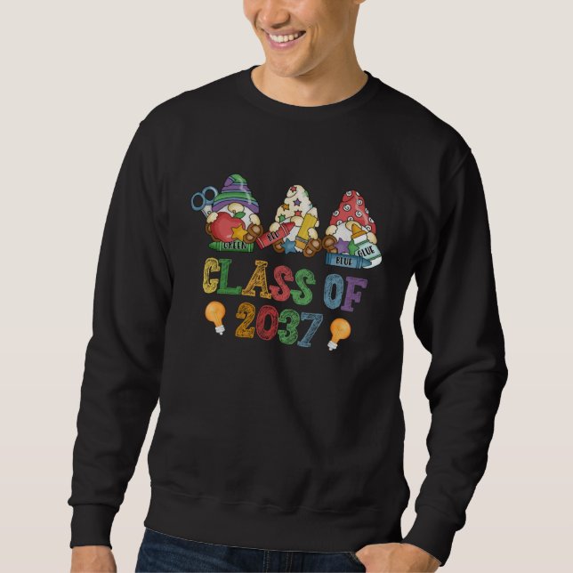Class Of 2037 Gnome Graduation Kindergarten First  Sweatshirt (Vorderseite)