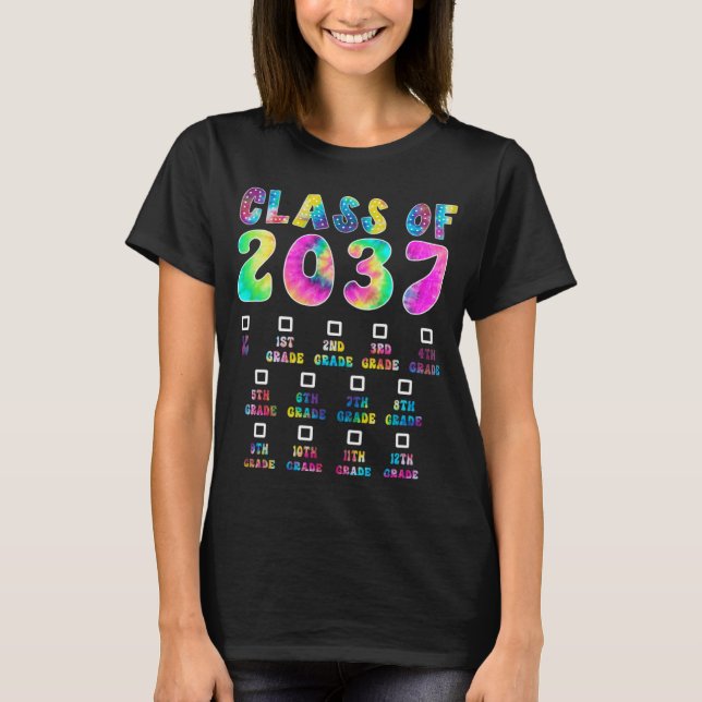 Class Of 2037 Graduate Preschool Kindergarten Tie  T-Shirt (Vorderseite)